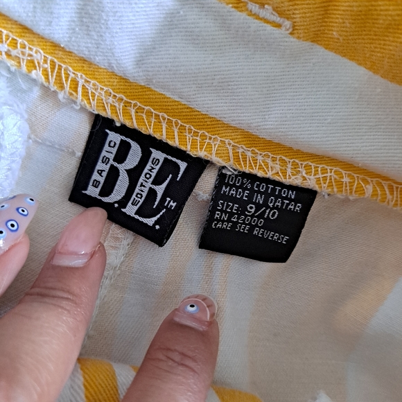 Basic Editions Vintage Yellow Striped Shorts - Picture 5 of 5